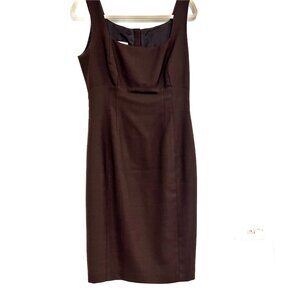 Fredas brown sleeveless sheath dress, exposed back zipper Size 8